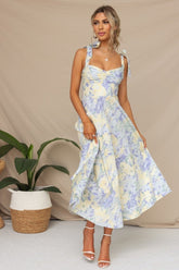 Beata Printed Strap Midi Dress Mssaz Desses