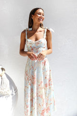 Beata Printed Strap Midi Dress Mssaz Desses
