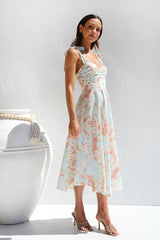 Beata Printed Strap Midi Dress Mssaz Desses