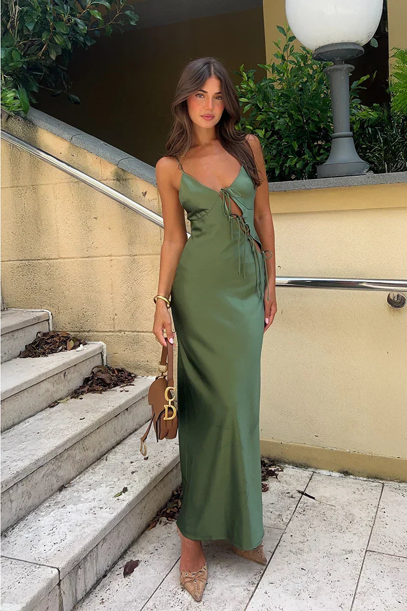 Isadora Maxi Dress Olive Mssaz Desses