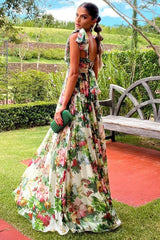 Dinah Printed Strap Maxi Dress Mssaz Desses