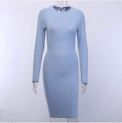 Formal Bodycon Midi Dress Elegant Long Sleeve Hollow out Solid Autumn Ladies Dresses Party Club Clubwear Mssaz Desses