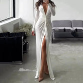 Spring Bodycon Dresses Designer Party Prom Deep V Neck Elegant Stylish Fashionable Maxi Dress Mssaz Desses