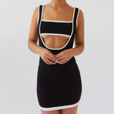 Club Night Out Sleeveless Hollow Out Mini Bodycon Cut Out Dress Mssaz Desses