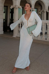 Josie V-neck Cut-out Knit Maxi Dress Mssaz Desses