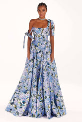 Kacey Hydrangea Printed Strap Maxi Dress Mssaz Desses