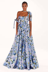 Kacey Hydrangea Printed Strap Maxi Dress Mssaz Desses