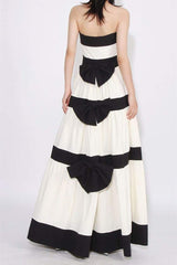 Karen Colorblock Bowknot Maxi Dress Mssaz Desses