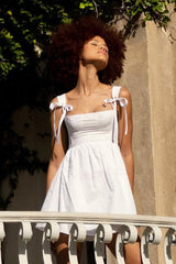 Kayla Bowknot Shoulder Straps Mini Dress Mssaz Desses