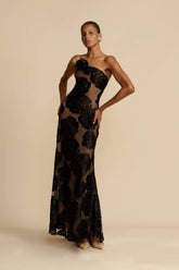 Lindsay Floral Printed One Shoulder Maxi Dress Mssaz Desses