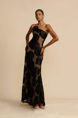 Lindsay Floral Printed One Shoulder Maxi Dress Mssaz Desses