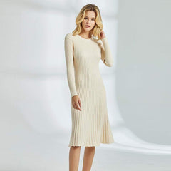 Long Knitted Sweater Dress for Casual Winter Sweater Dress Mssaz Desses