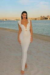 Muriel Ruffle Cut-out Knit Maxi Dress Mssaz Desses