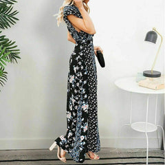 New Boho Floral Long Maxi Loose Dress Evening Party Beach Elegant Sundress Sleeveless Slimmer Clothes Mssaz Desses