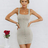 New Sleeveless Bodycon Short Mini Dress Ladeis Tight Casual Slim Fit Dress Sundress Mssaz Desses