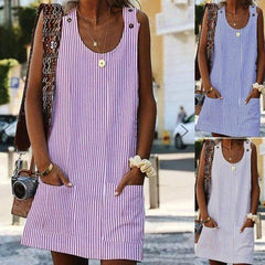 Plus Size Boho Stripe Short Mini Dress Mssaz Desses