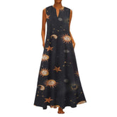 Printed Bohemian Ethnic Style Beach Maxi Dress Mssaz Desses