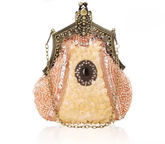 Elegant Vintage Antique Chain Sequin Beaded Retro Clutches Handbag Mssza