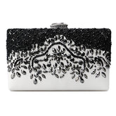 PU Beading One Side Pearl Embroidery Clutch Mssza