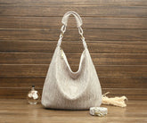 Shiny Serpentine Soft Real Snake Embossed Genuine Leather Handbags Mssza