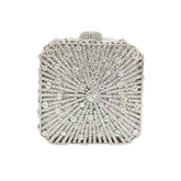 Dazzling Crystal Diamond Minaudiere Mini Metal Box Clutch Mssza