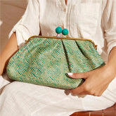 Fashionable Woven Large Capacity Clutch With clip Mssza