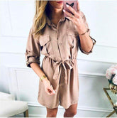 Autumn Casual Plain T Shirt Dress Mssaz Desses