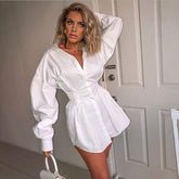 Blouse Shirt Dress Casual Long Sleeve Lapel Blouse Tops Mssaz Desses