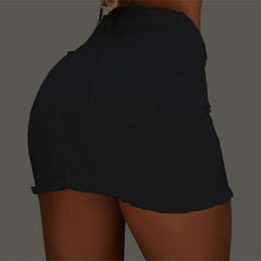 High Waist Button Skirt Denim Jean Bodycon Casual Party A-line Short Stretch Mini Dress Mssaz Desses