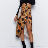 High Waist Leopard Print Split Midi Sundress Mssaz Desses