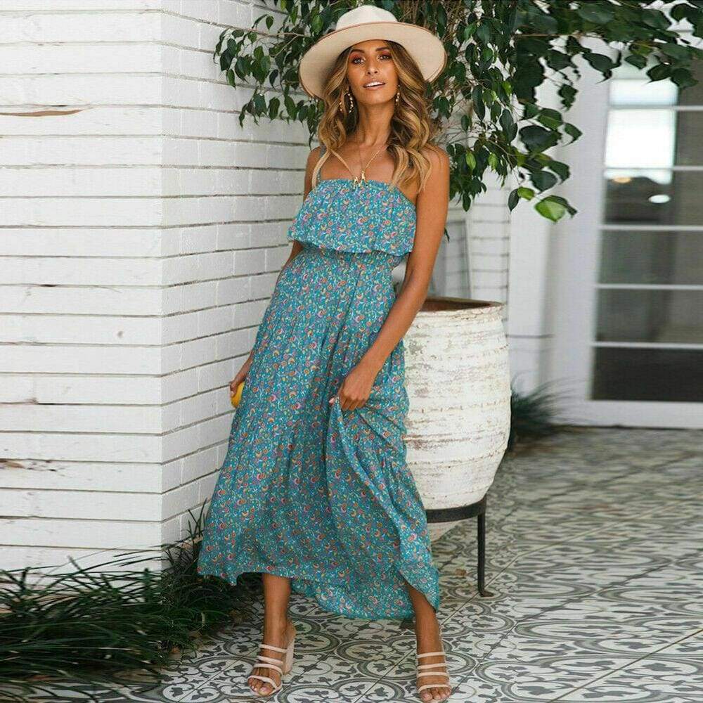 Ladies Boho Maxi Sundress Mssaz Desses