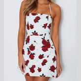 Mini Floral Dress Ladies Slim Bodycon Party Clubwear Beach Holiday Sleeveless Zipper Sundress Mssaz Desses