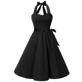 Vintage Halter Sleeveless Dresses Party Night Dress Mssaz Desses