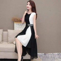 Chiffon Dress Open Side Split Dot Ladies Plus Size Dress Mssaz Desses