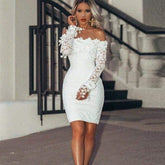 Elegant Lace Off Shoulder Floral Dress Mssaz Desses