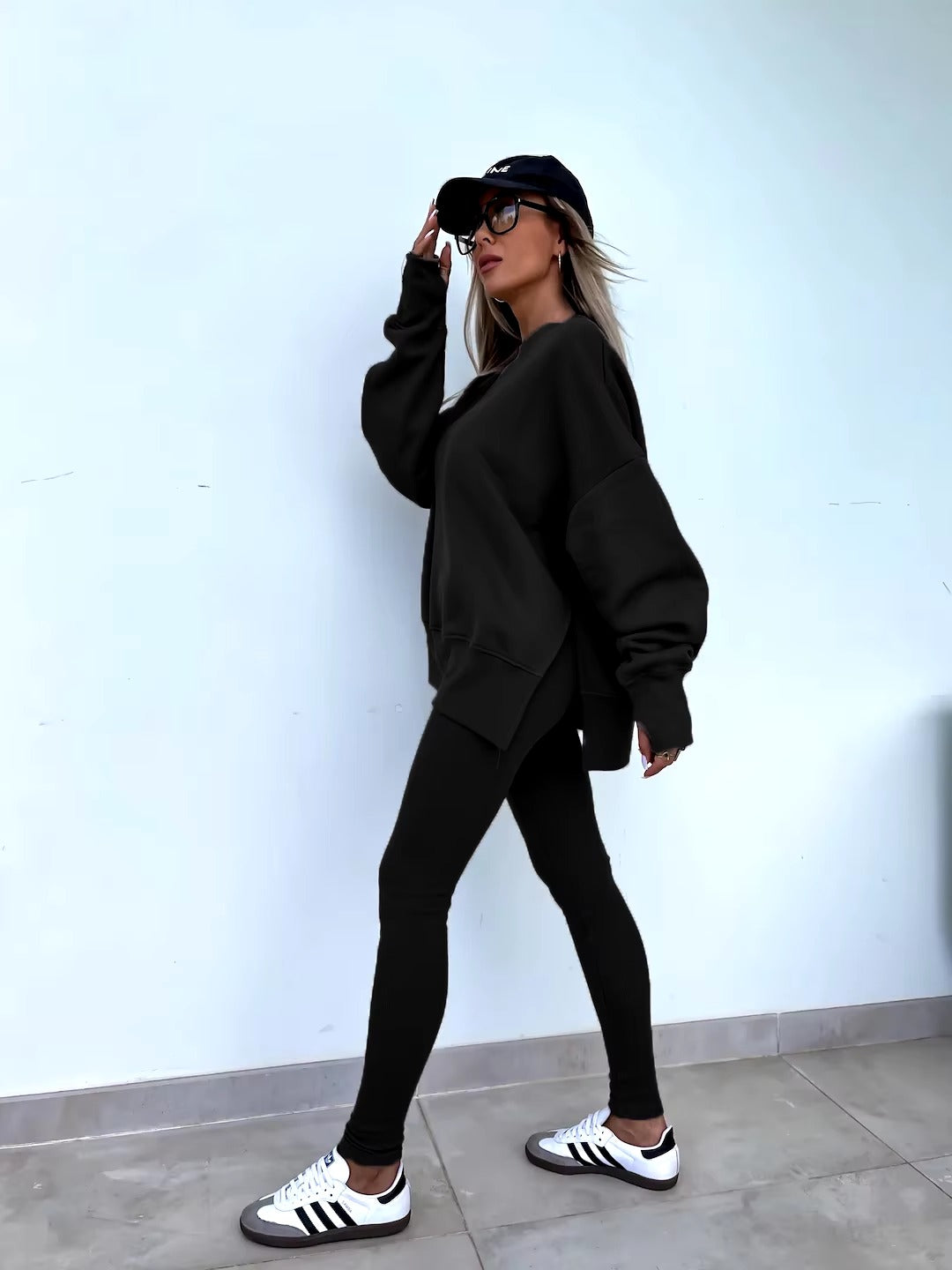 Casual Loose-Fitting Sweater Tight Pants 2 Piece Suit Mssza