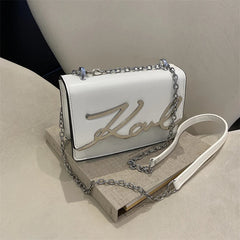Metal Letter Chain Link Strap Magnetic Button for Daily Use Crossbody Bag Mssza