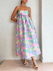 Beautiful Temperament Printed Strapless Backless Swing Dress Mssaz Desses