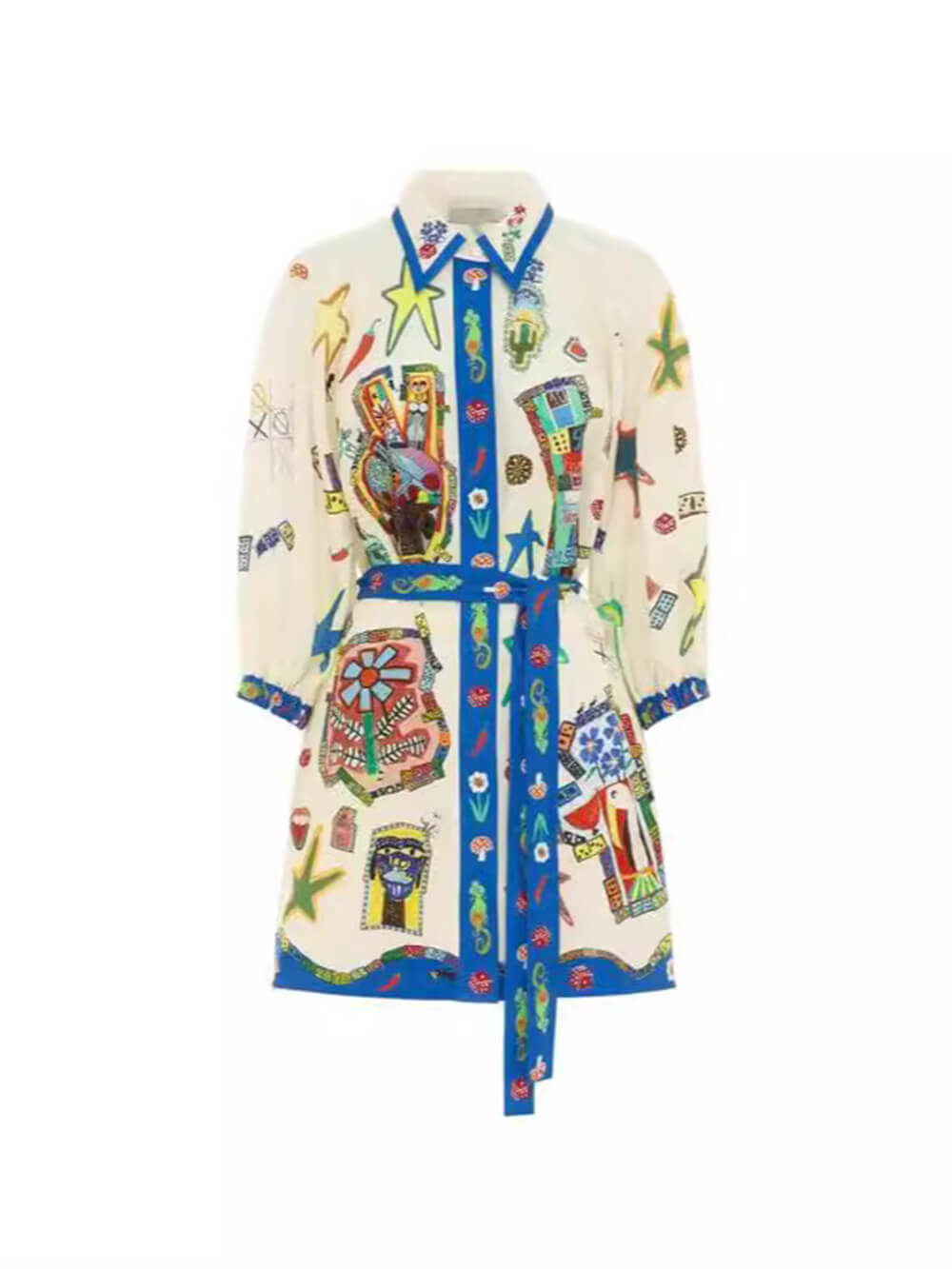 Temperament Peplum Printed Cardigan Dress Mssaz Desses