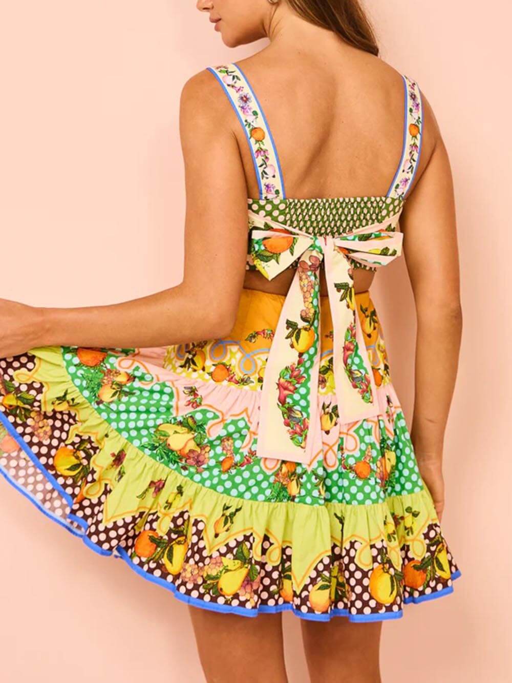 MulticolorLemon Preated Hem Mini Dress Mssaz Desses