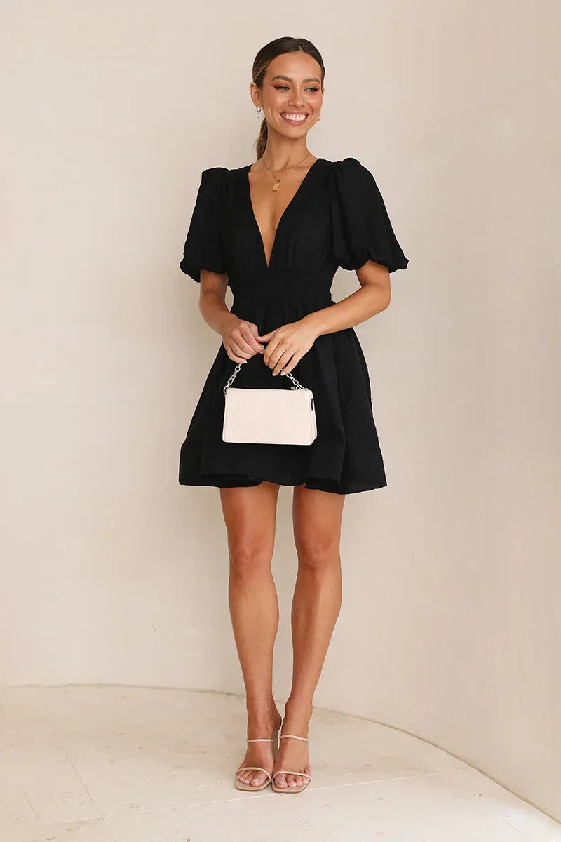 Erin Mini Dress Black Mssaz Desses