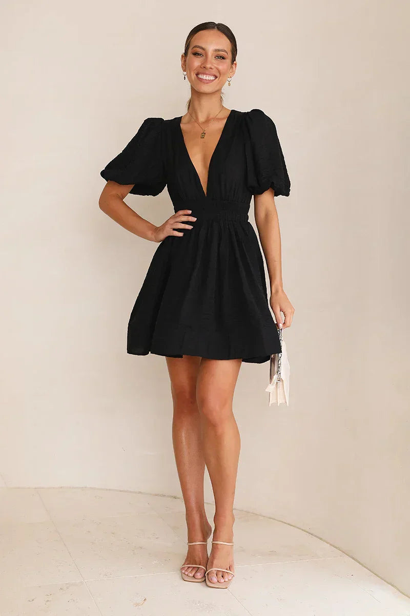Erin Mini Dress Black Mssaz Desses