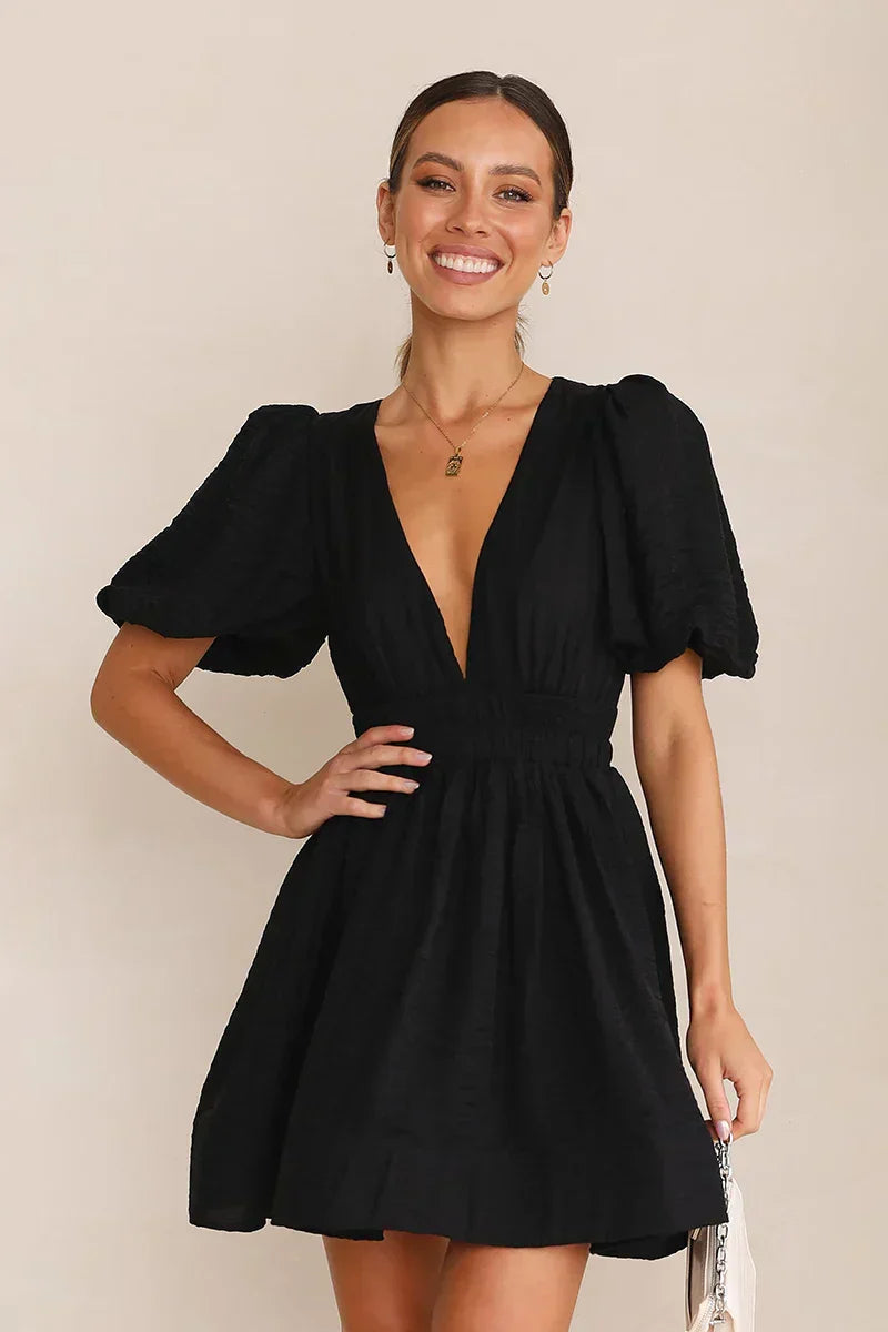 Erin Mini Dress Black Mssaz Desses