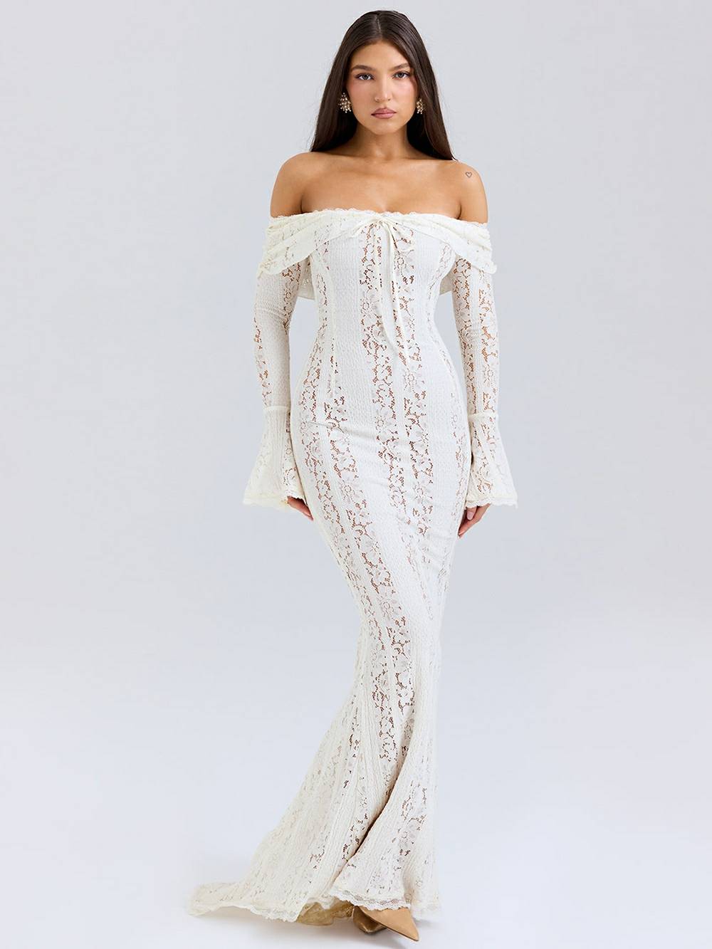 Vintage Lace Maxi Dress Mssaz Desses