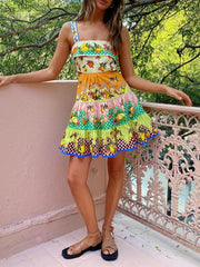 MulticolorLemon Preated Hem Mini Dress Mssaz Desses