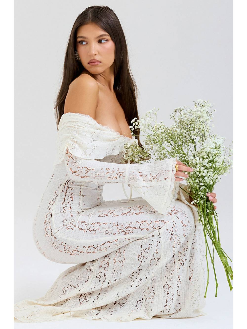 Vintage Lace Maxi Dress Mssaz Desses