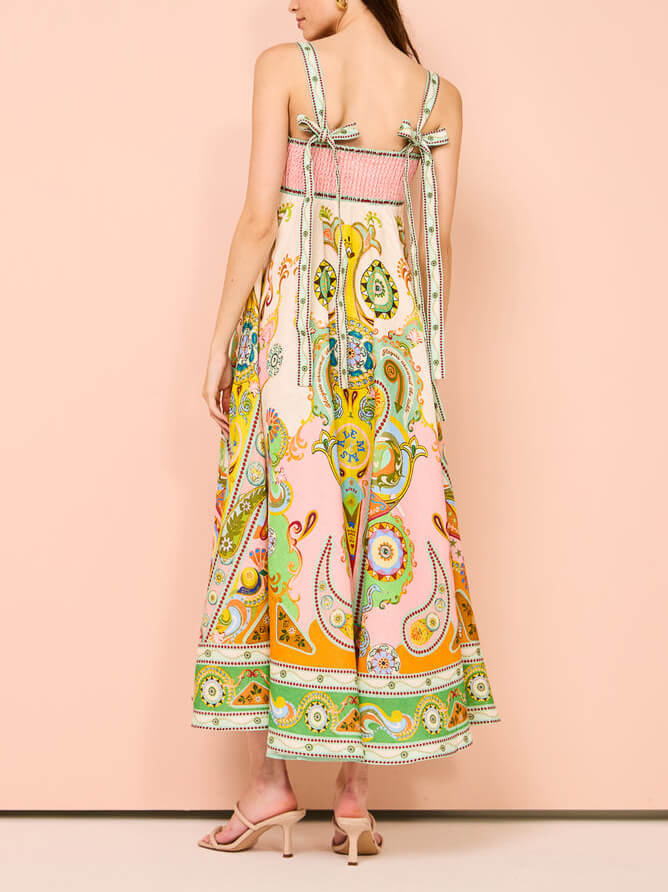 Camisole Unique Holiday Print Midi Dress Mssaz Desses