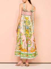 Camisole Unique Holiday Print Midi Dress Mssaz Desses