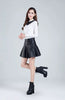 Elegant Empire Real Leather Slight Stretch High Waist Plus Size Skirt Mssza