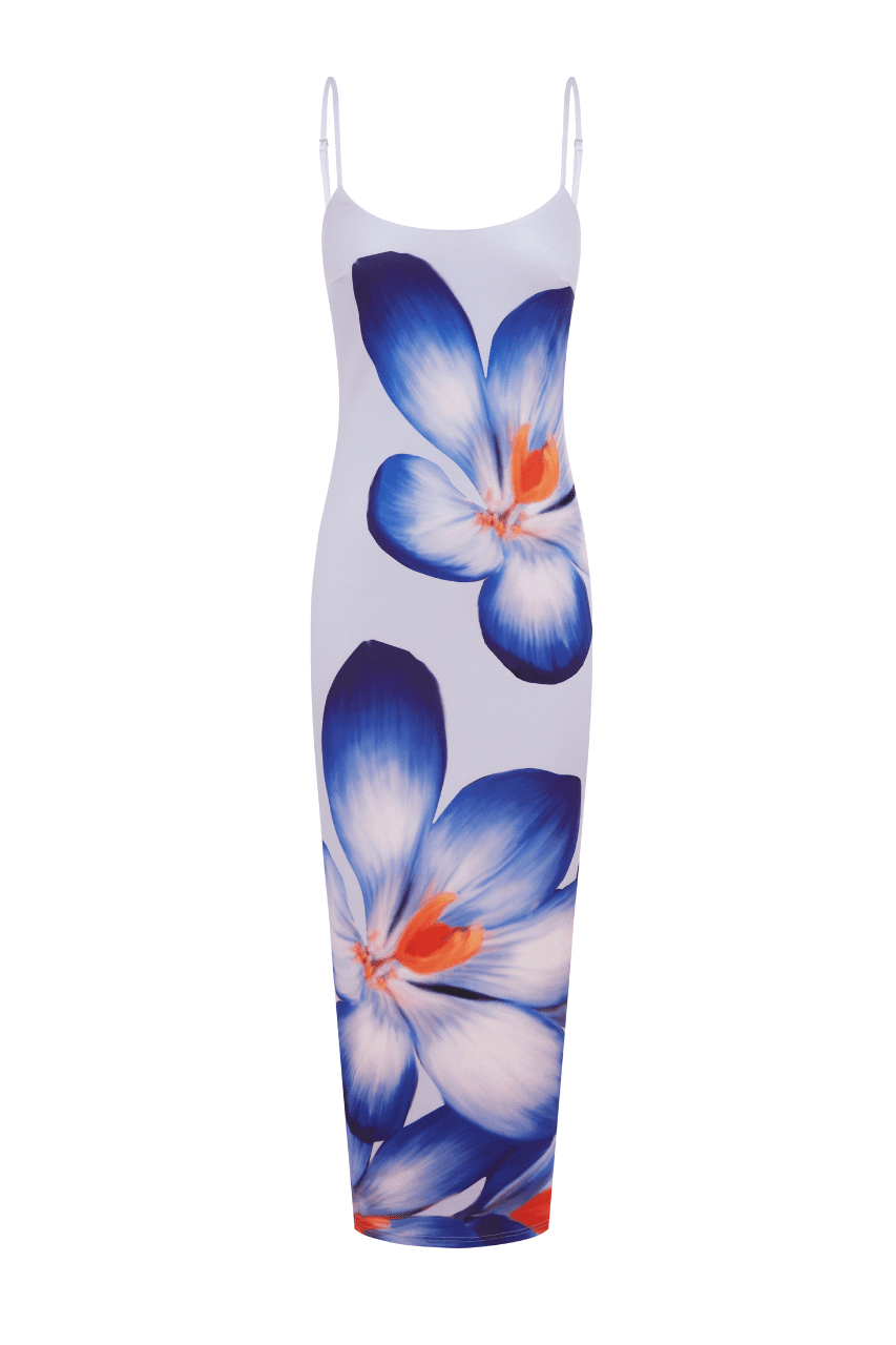 DEIA Midi Dress Violet Flower Mssaz Desses